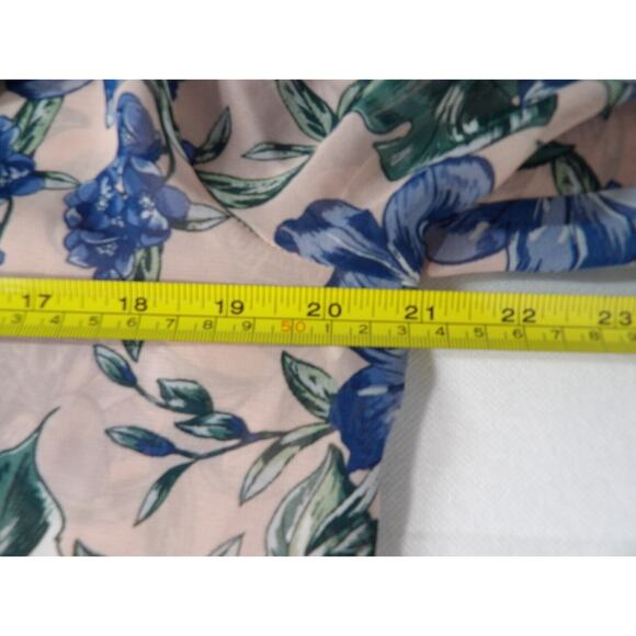 Kate & Lily Size 10 Maxi Dress Sheer Pink Floral Tropical Chiffon Collared Butt - Picture 9 of 15